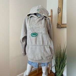 Ecko Unltd Hoodie Vintage Y2K Skater Grunge Hip Hop Streetwear Lg Grey Green